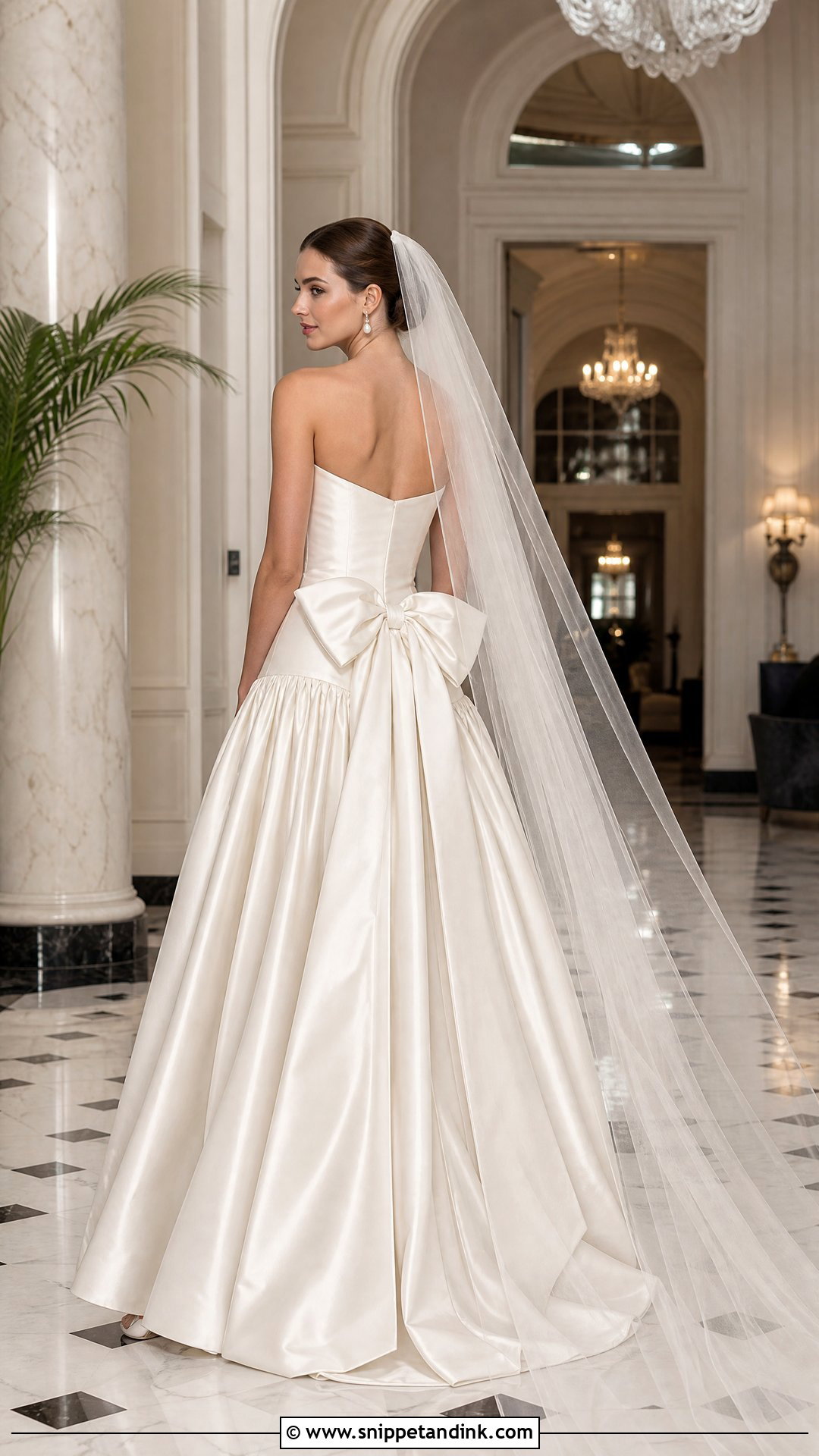 Drop Waist Wedding Dress with a Back Bow - Snippet and Ink - 20 Wedding Dress with a Bow Ideas