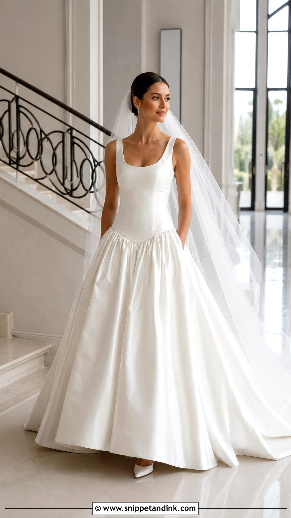 Drop Waist Wedding Gown - Snippet and Ink - 20 Minimalist Simple Wedding Gown Ideas