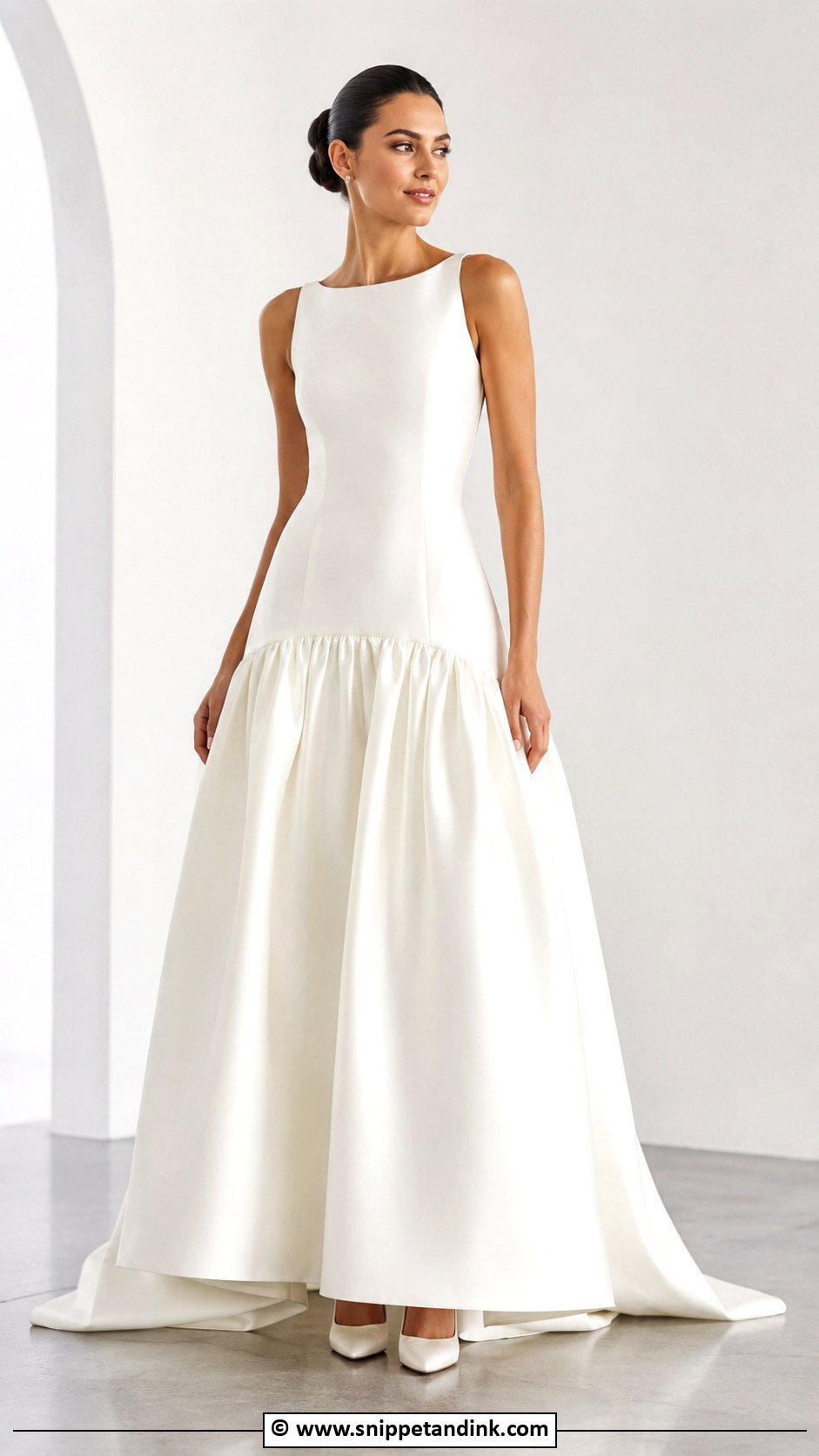 Drop Waist Wedding Gown - Snippet and Ink - 25 Minimalist Wedding Gown Ideas