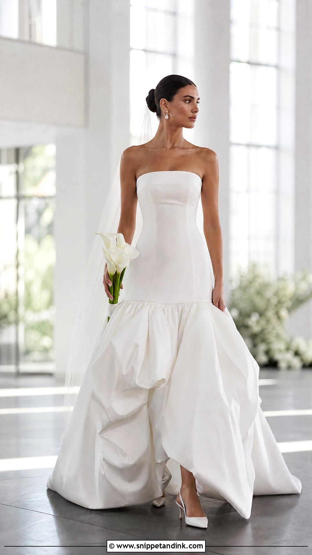Drop Waist White Duchess Gown - Snippet and Ink - 20 White Duchess Gown Styles