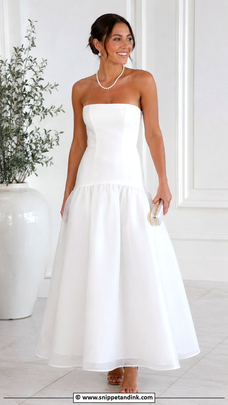 Drop Waist White Gown - Snippet and Ink - 25 Drop Waist Gown Ideas