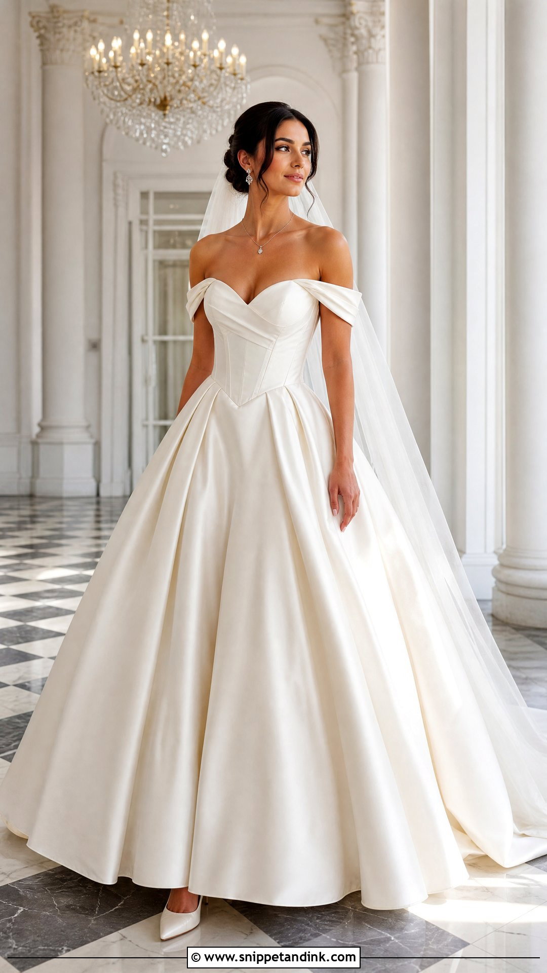 Dropped Strap Corset Ball Gown - Snippet and Ink - 20 Strap Wedding Dress Ideas