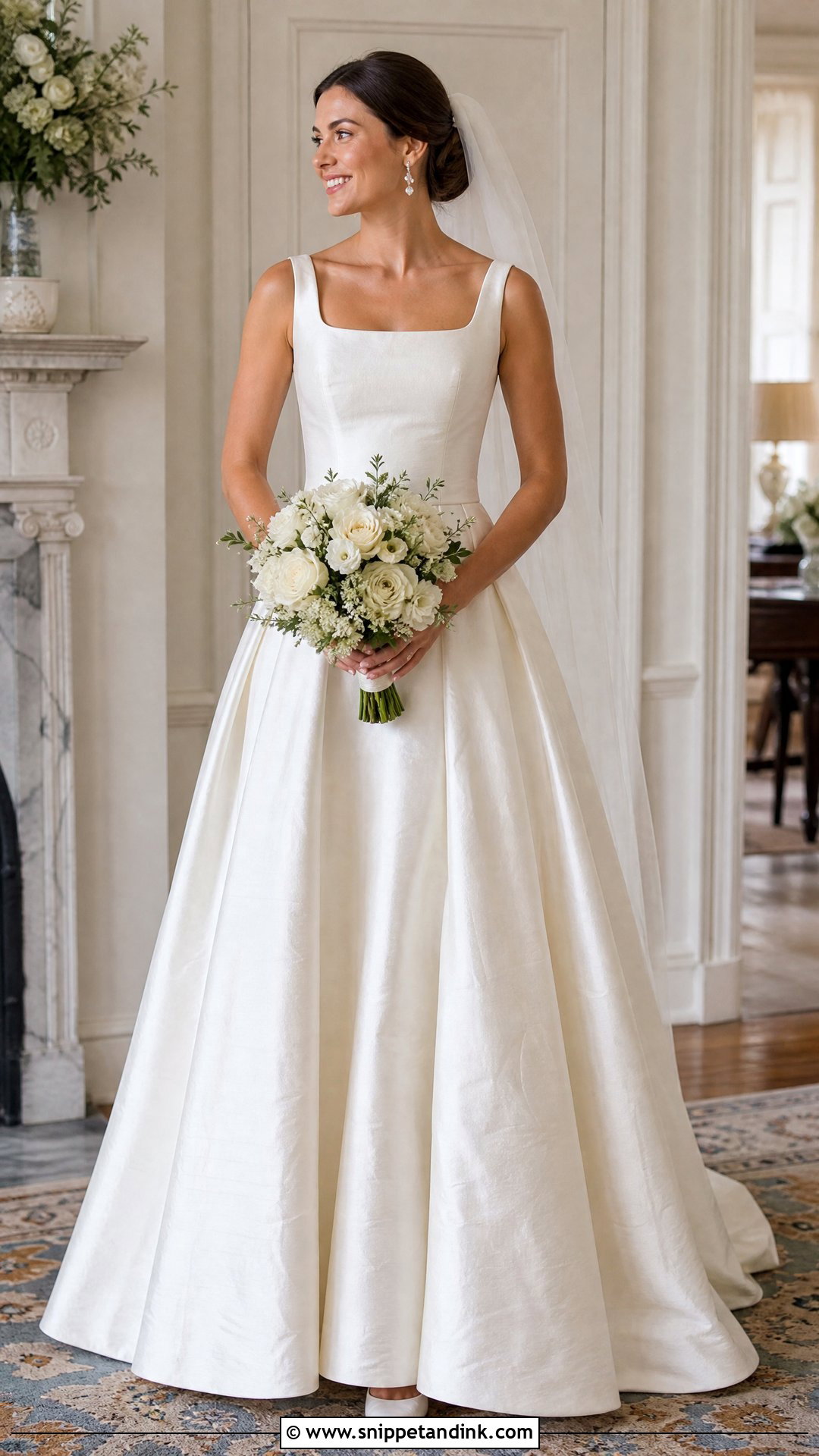 Dupioni Silk Pleated Wedding Dress - Snippet and Ink - 20 Wedding Dress Material Ideas