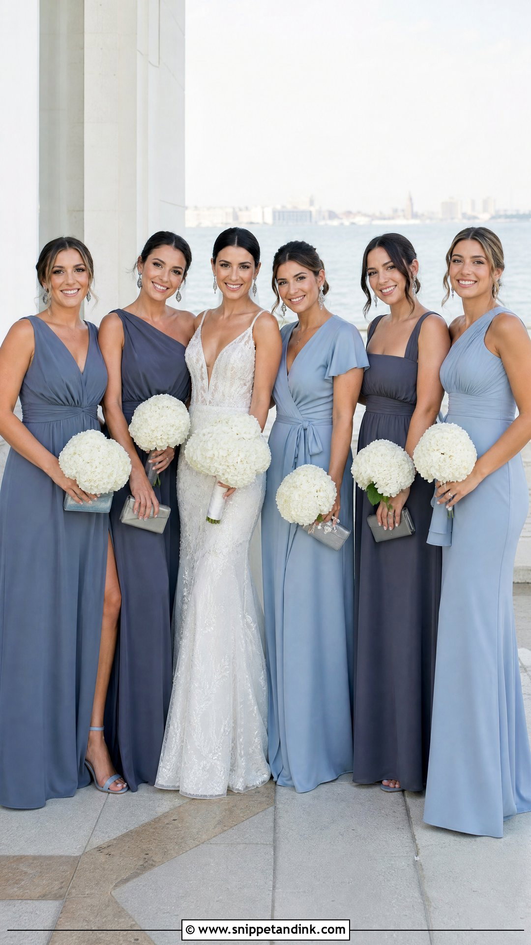 Dusty Blue And Slate Bridal Party Dresses - Snippet and Ink - 20 Bridal Party Dresses Color Schemes