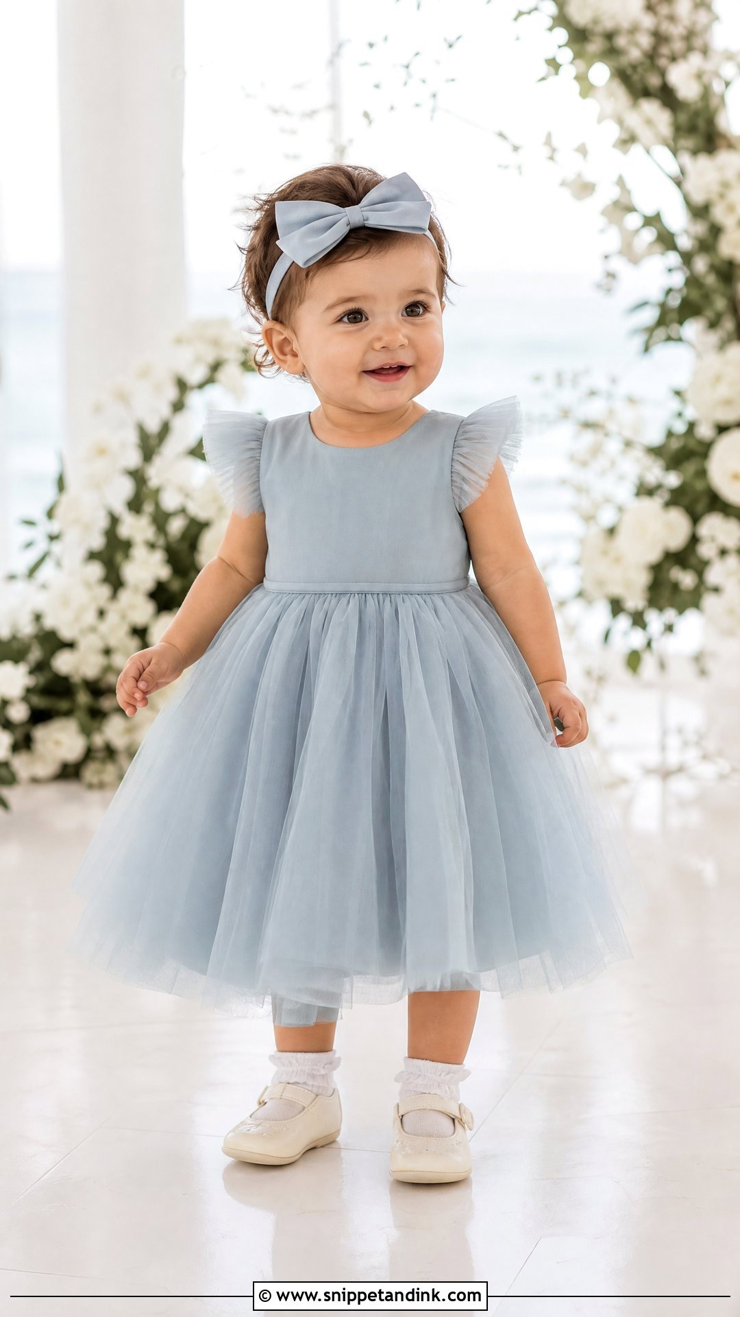 Dusty Blue Baby Girl Wedding Dress - Snippet and Ink - 25 Baby Girl Wedding Dress Ideas