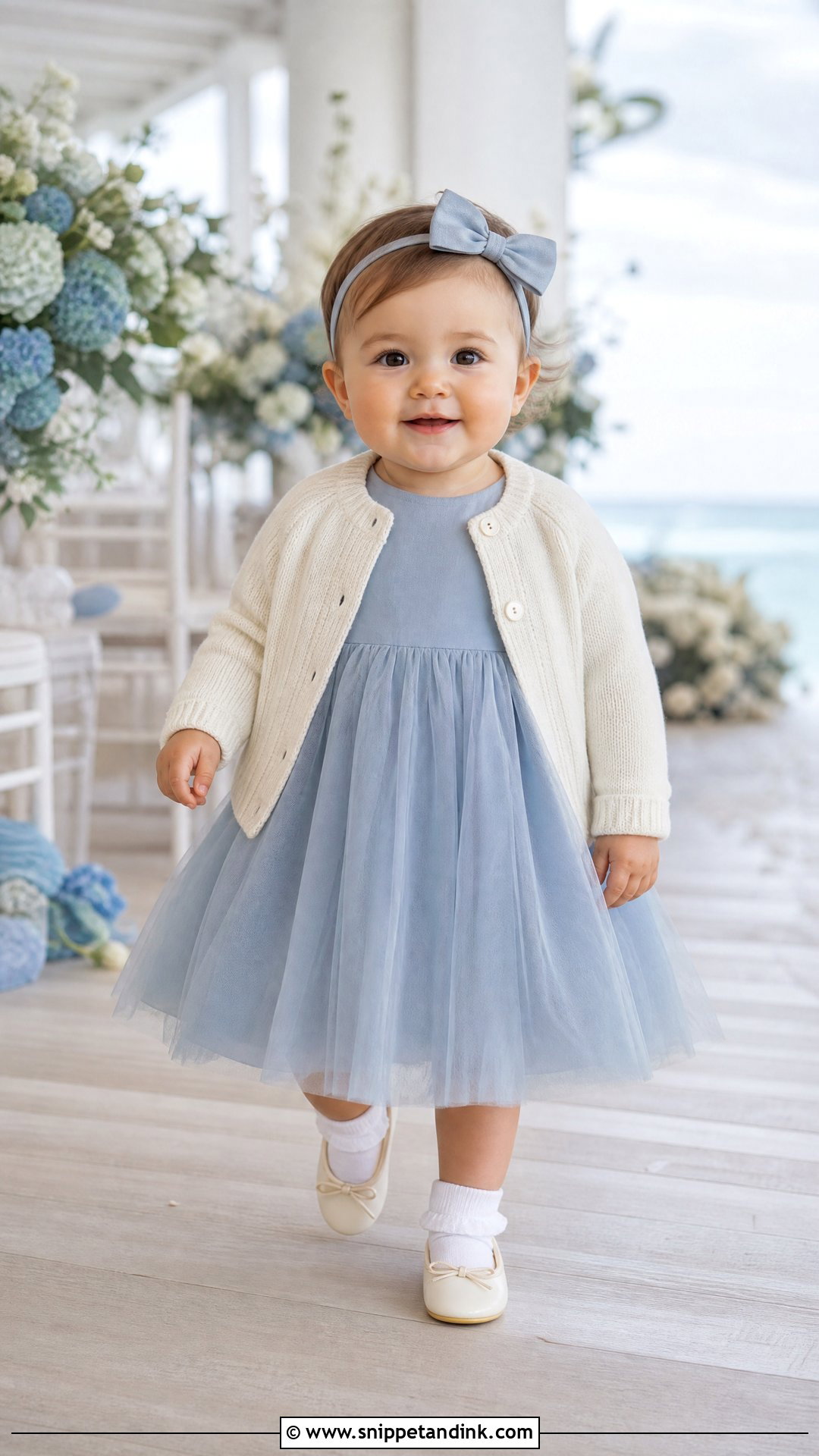 Dusty Blue Baby Wedding Dress - Snippet and Ink - 20 Baby in Wedding Dress Ideas