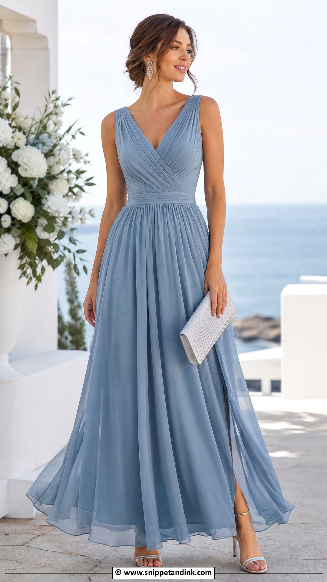 Dusty Blue Bridesmaid Dress - Snippet and Ink - 30 Wedding Party Dresses