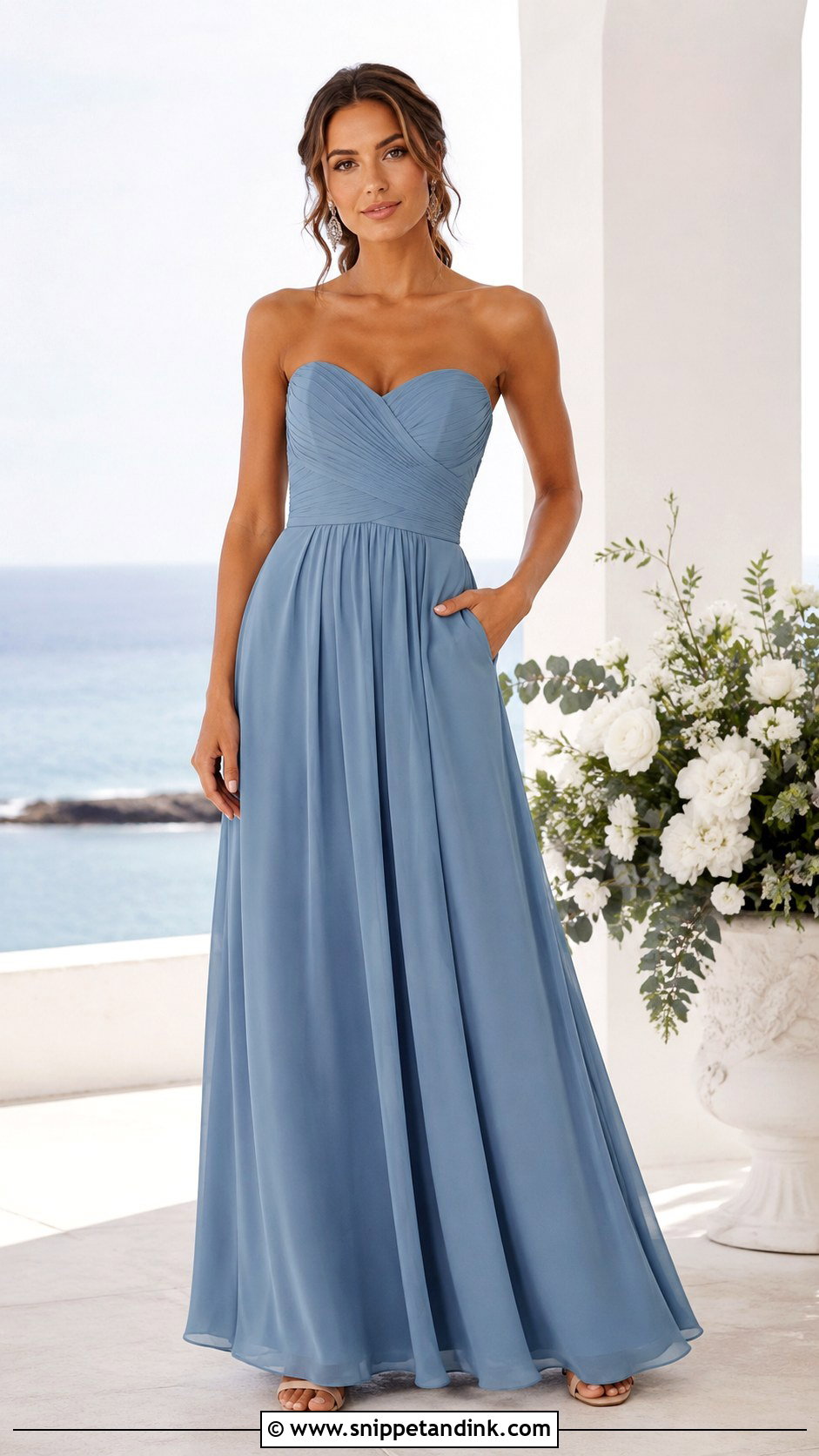 Dusty Blue Bridesmaid Dress - Snippet and Ink - 25 Bridal Maids Dresses Style