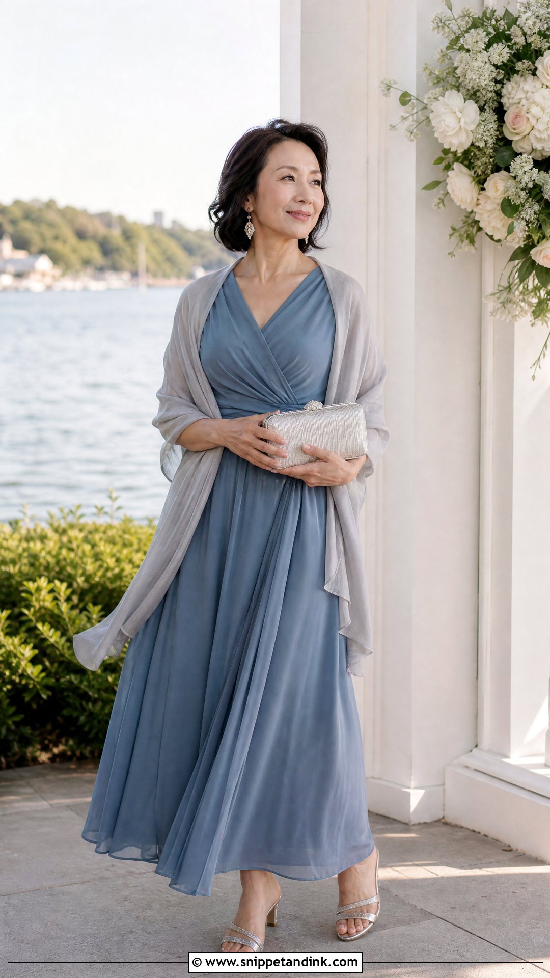 Dusty Blue Chiffon Vow Renewal Dress - Snippet and Ink - 20 Vow Renewal Dress 25th Anniversary Ideas