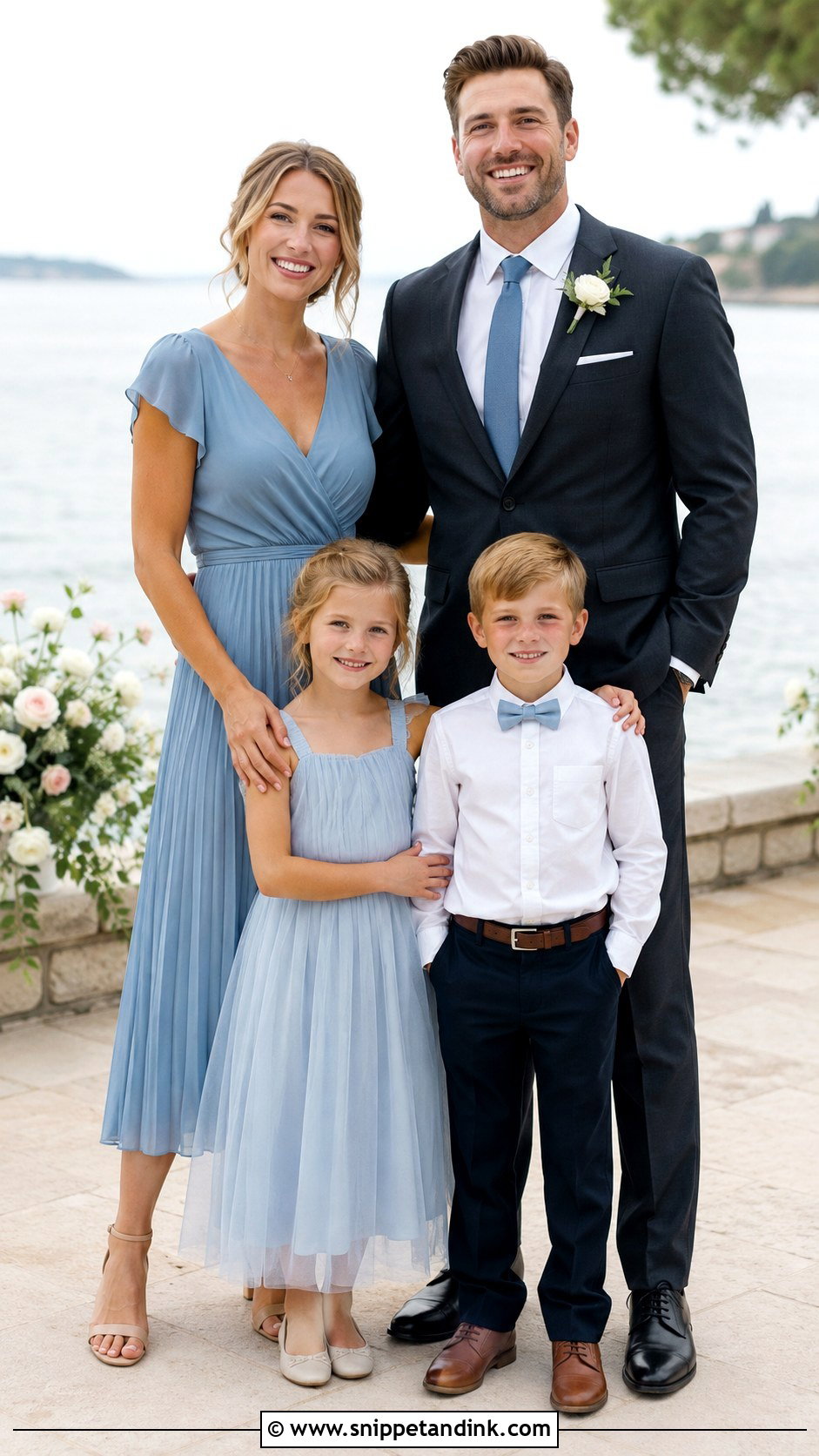 Dusty Blue Family Wedding Outfit - Snippet and Ink - 25 Family Outfits for Wedding