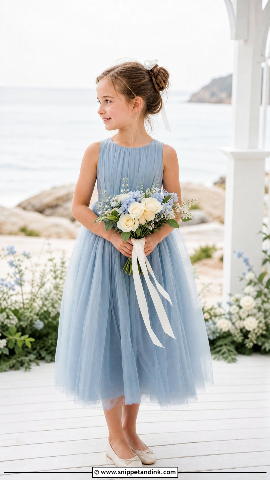 Dusty Blue Flower Girl Dress - Snippet and Ink - 25 Girl Wedding Dress Ideas