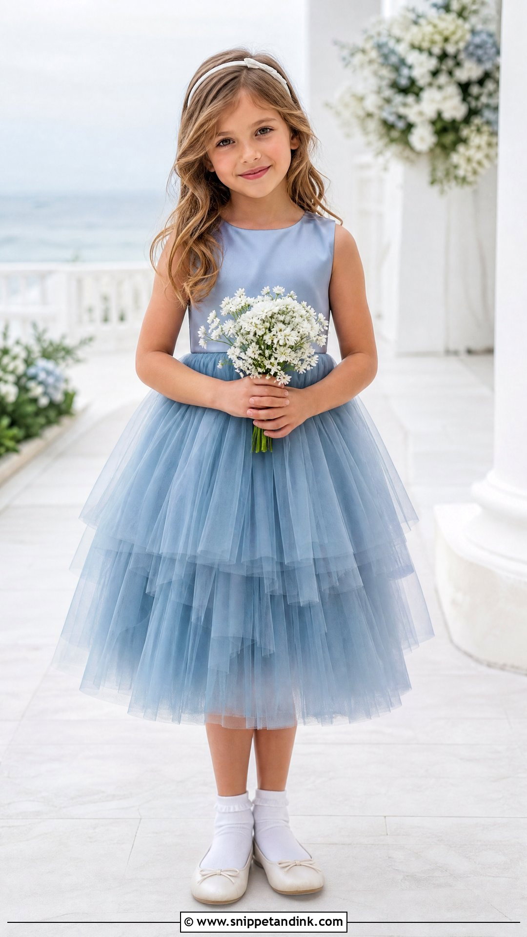 Dusty Blue Flower Girl Wedding Dress - Snippet and Ink - 20 Wedding Dress for Kids Girl Ideas