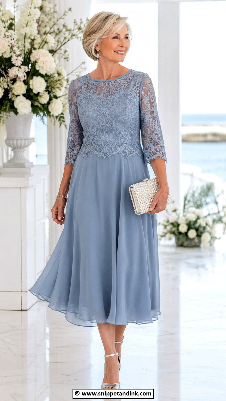 Dusty Blue Grandmother Wedding Outfit - Snippet and Ink - 30 Grandmother Wedding Outfit Ideas