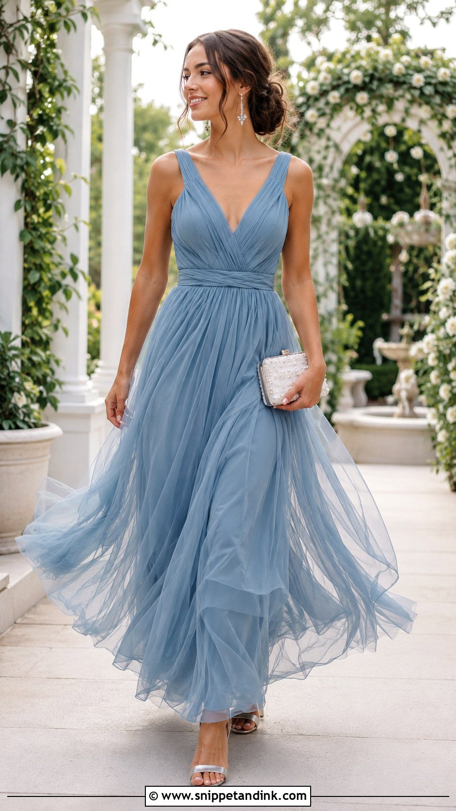 Dusty Blue Infinity Dress With Tulle - Snippet and Ink - 20 Infinity Dress with Tulle Ideas