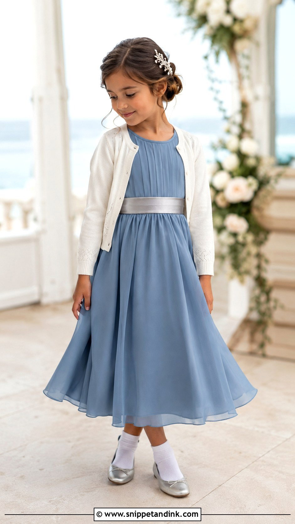 Dusty Blue Kids Wedding Dress - Snippet and Ink - 20 Kids Wedding Dresses