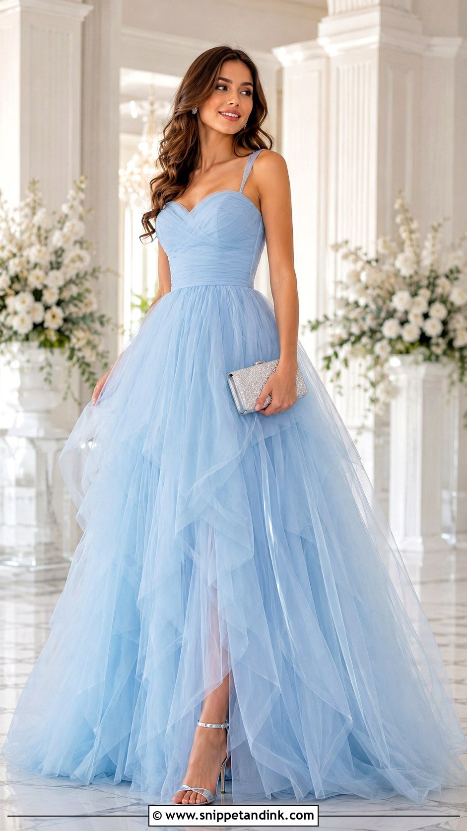 Dusty Blue Lace Ball Gown - Snippet and Ink - 20 Ball Gown Blue Ideas
