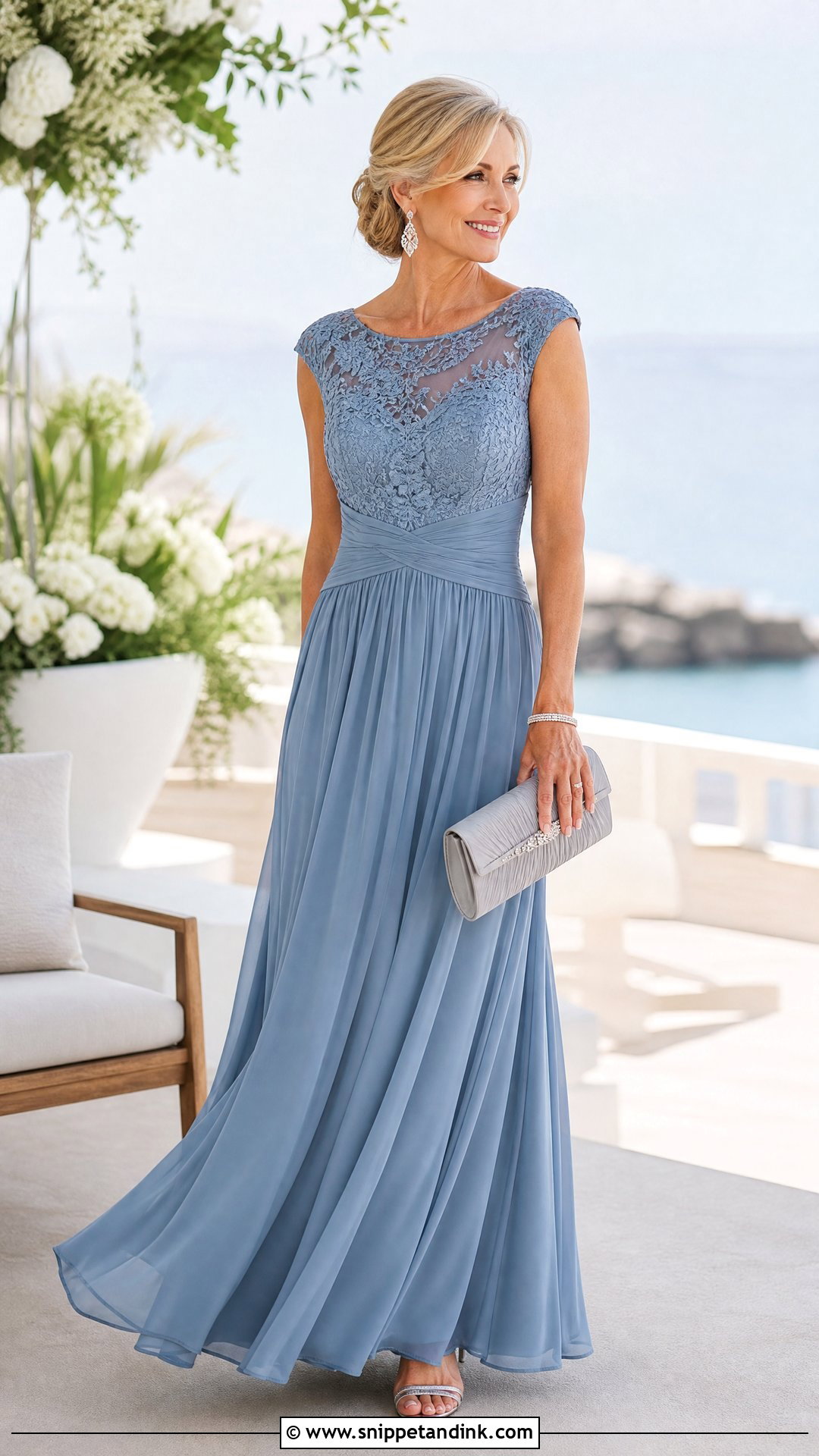 Dusty Blue Mother Of The Bride Dress - Snippet and Ink - 25 Mom Wedding Dress Ideas