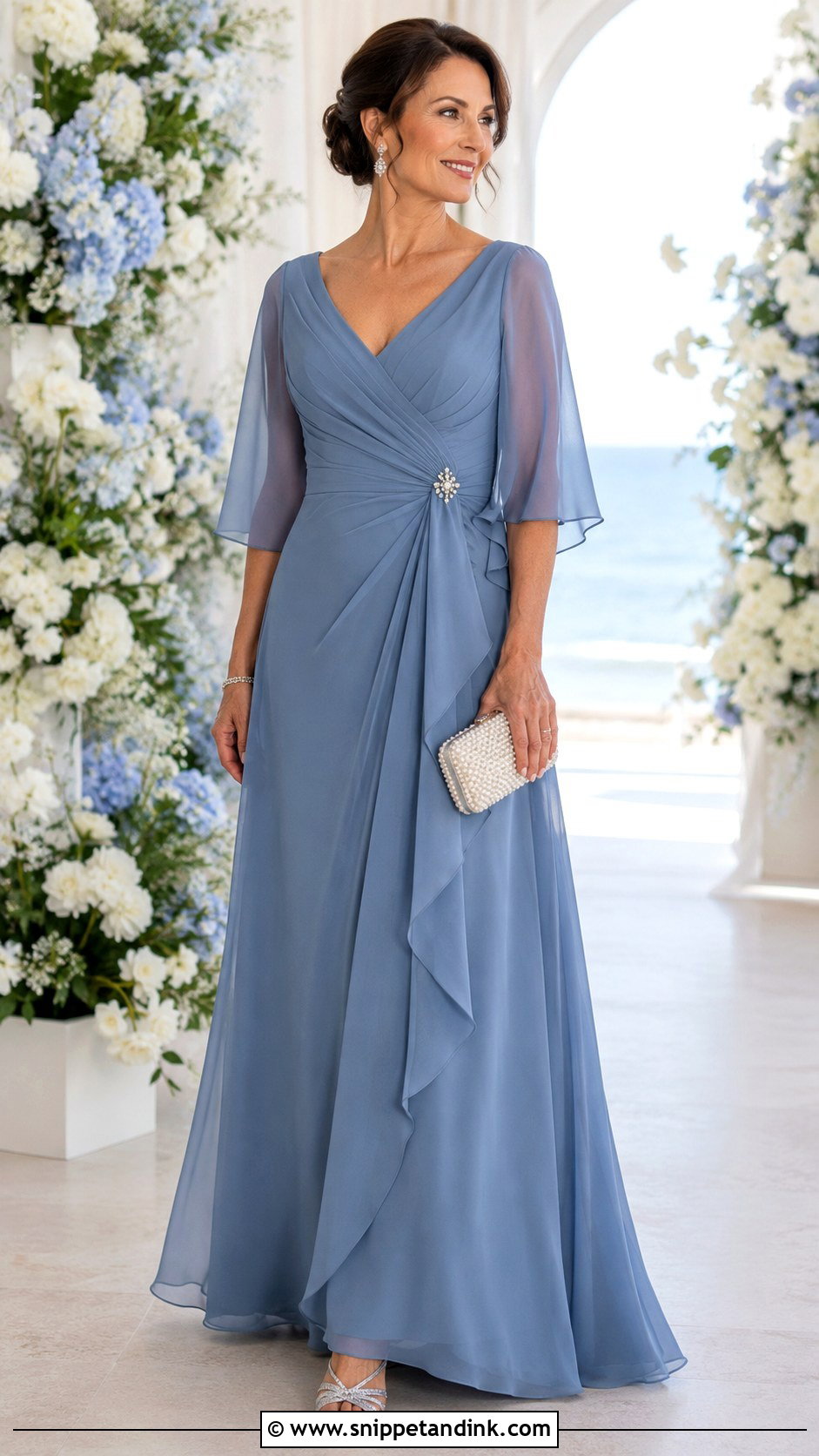 Dusty Blue Mother Of The Bride Outfit - Snippet and Ink - 25 Brides Mom Ideas