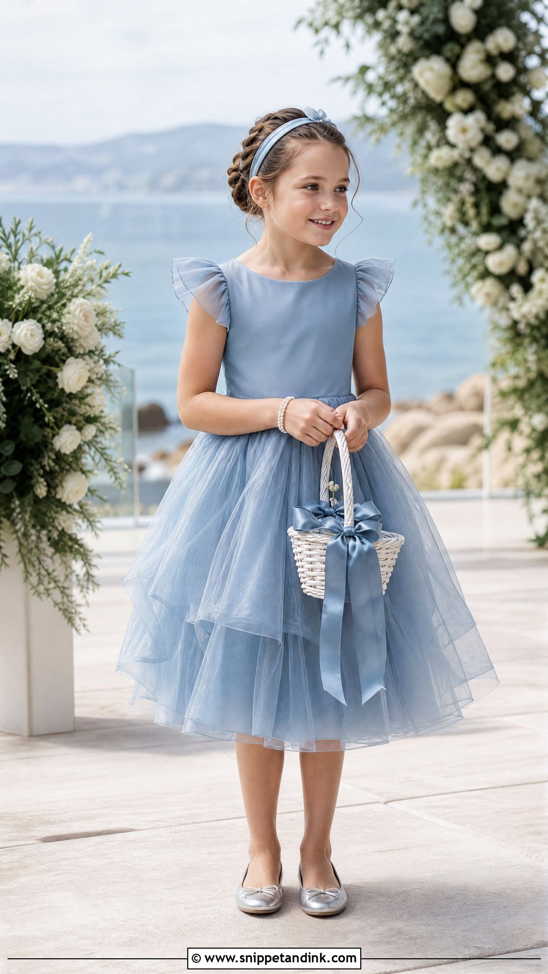 Dusty Blue Organza Kids Wedding Gown - Snippet and Ink - 20 Kids Gown Design Wedding Dresses