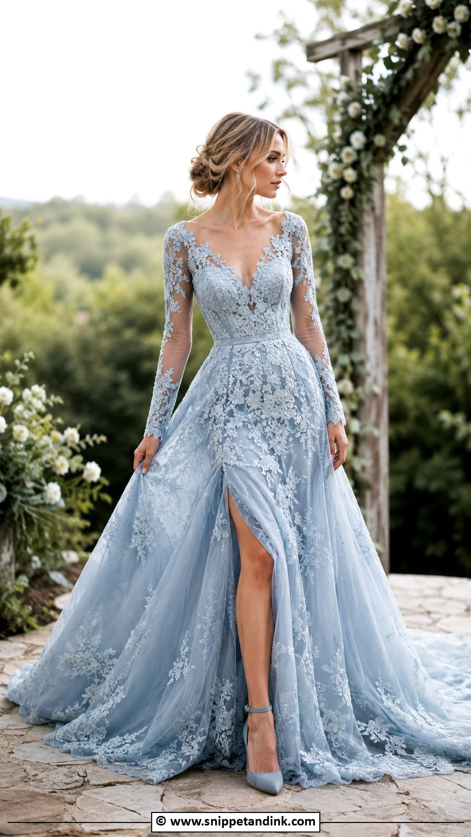 Dusty Blue Wedding Dress - Snippet and Ink - 30 Colored Wedding Dresses