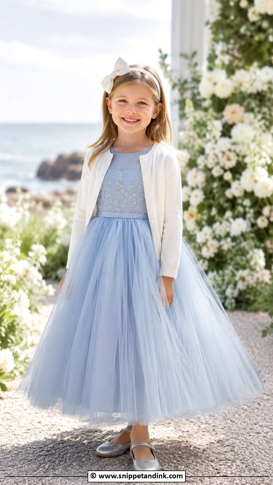Dusty Blue Wedding Dress - Snippet and Ink - 30 Kids Designer Dresses for Wedding
