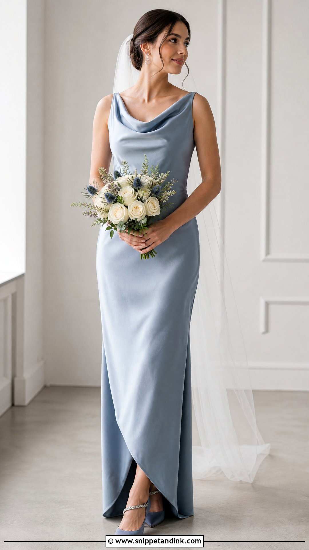Dusty Blue Wedding Dress - Snippet and Ink - 20 Wedding Dress Colors
