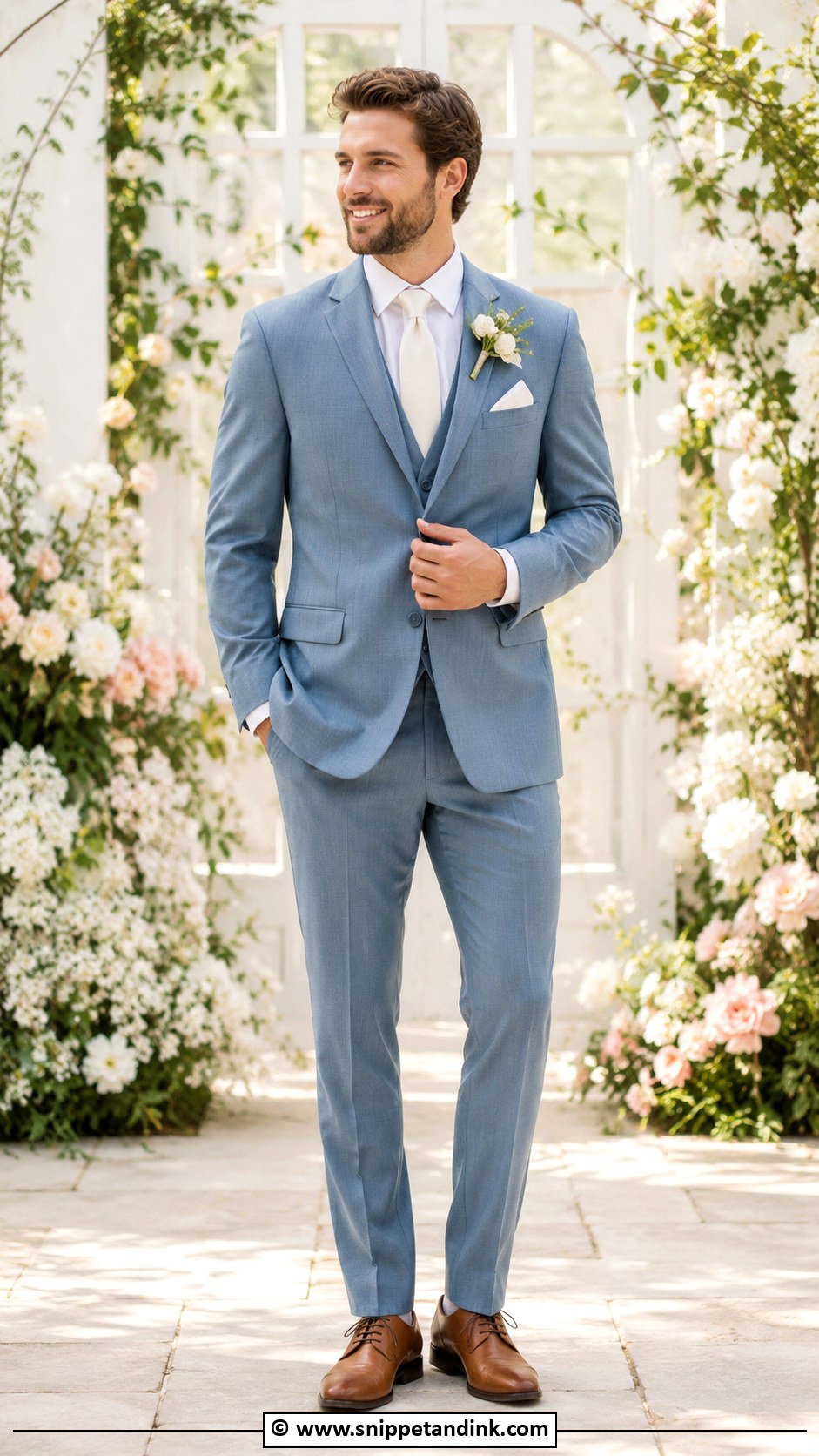 Dusty Blue Wedding Suit - Snippet and Ink - 35 Wedding Suit Ideas