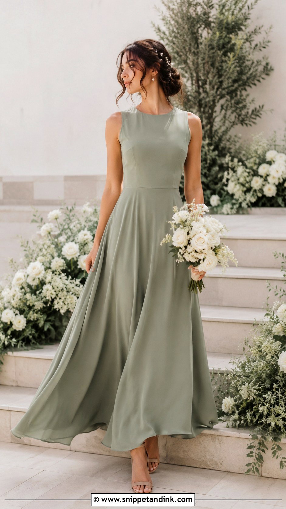 Dusty Green Wedding Dress - Snippet and Ink - 25 Green Wedding Dresses