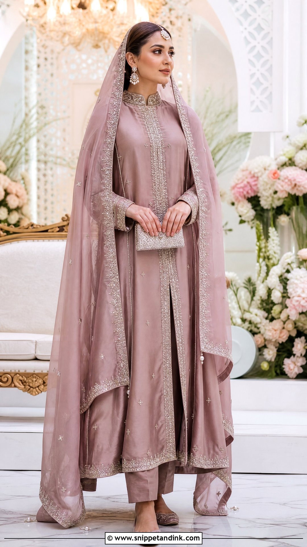 Dusty Mauve Pastel Nikkah Raw Silk Suit - Snippet and Ink - 20 Pastel Nikkah Outfit Ideas