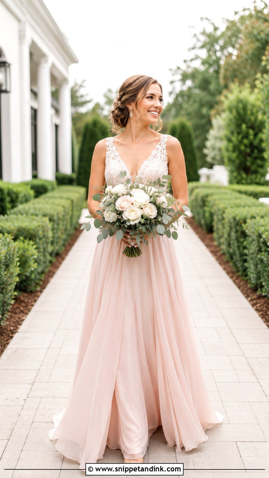 Dusty Pink A Line Wedding Dress - Snippet and Ink - 25 Dusty Pink Wedding Dress Ideas