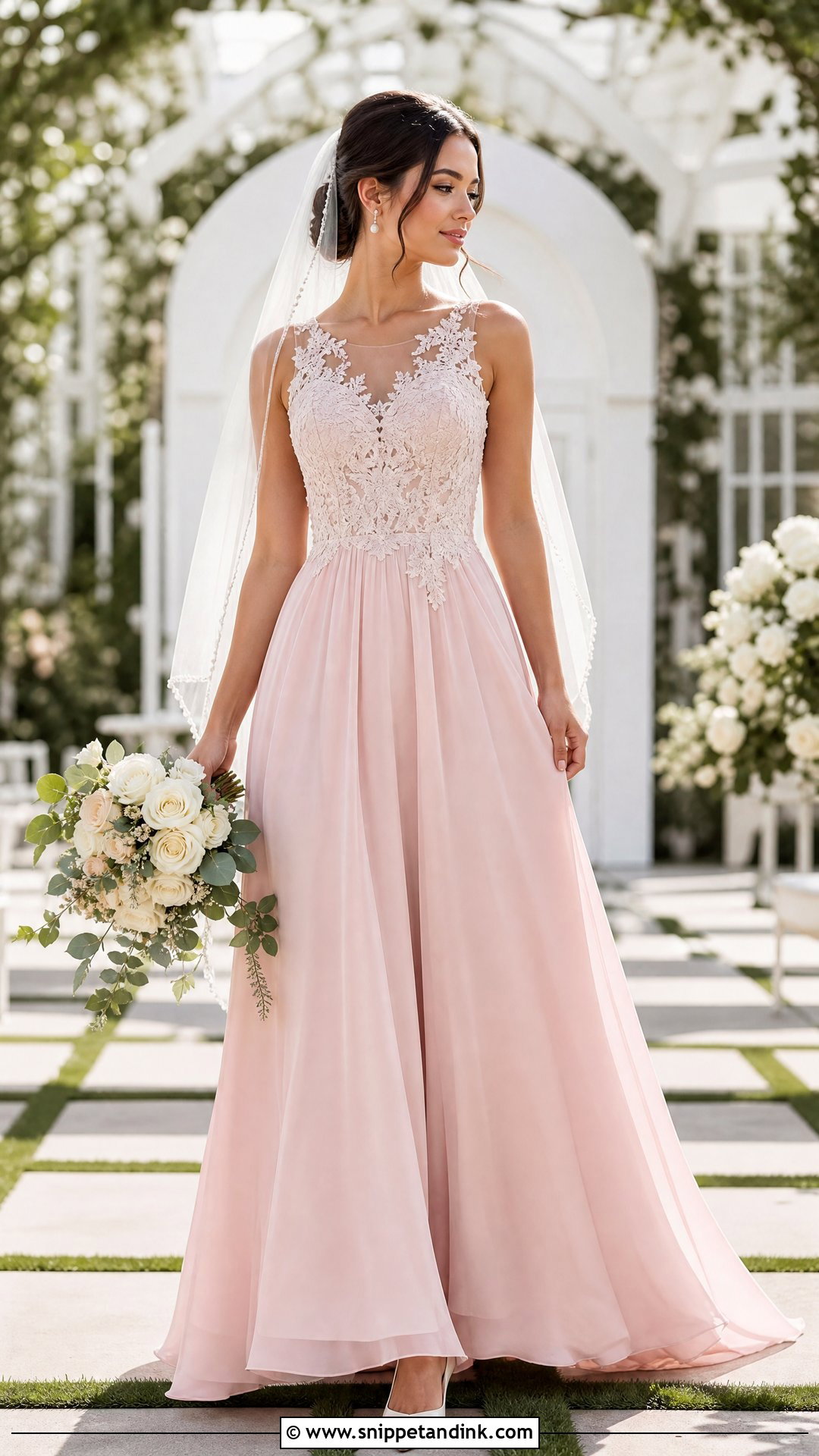 Dusty Pink A Line Wedding Dress - Snippet and Ink - 20 Dusty Pink Wedding Dress Outfit Ideas