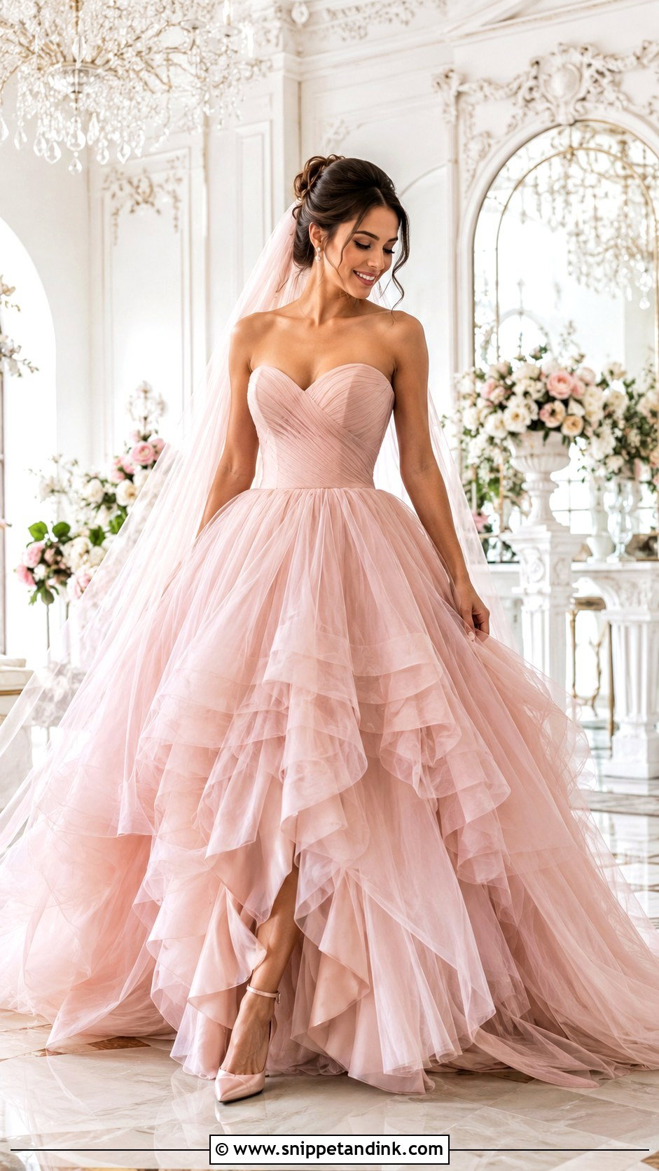 Dusty Pink Ball Gown Wedding Dress - Snippet and Ink - 25 Dusty Pink Wedding Dress Ideas