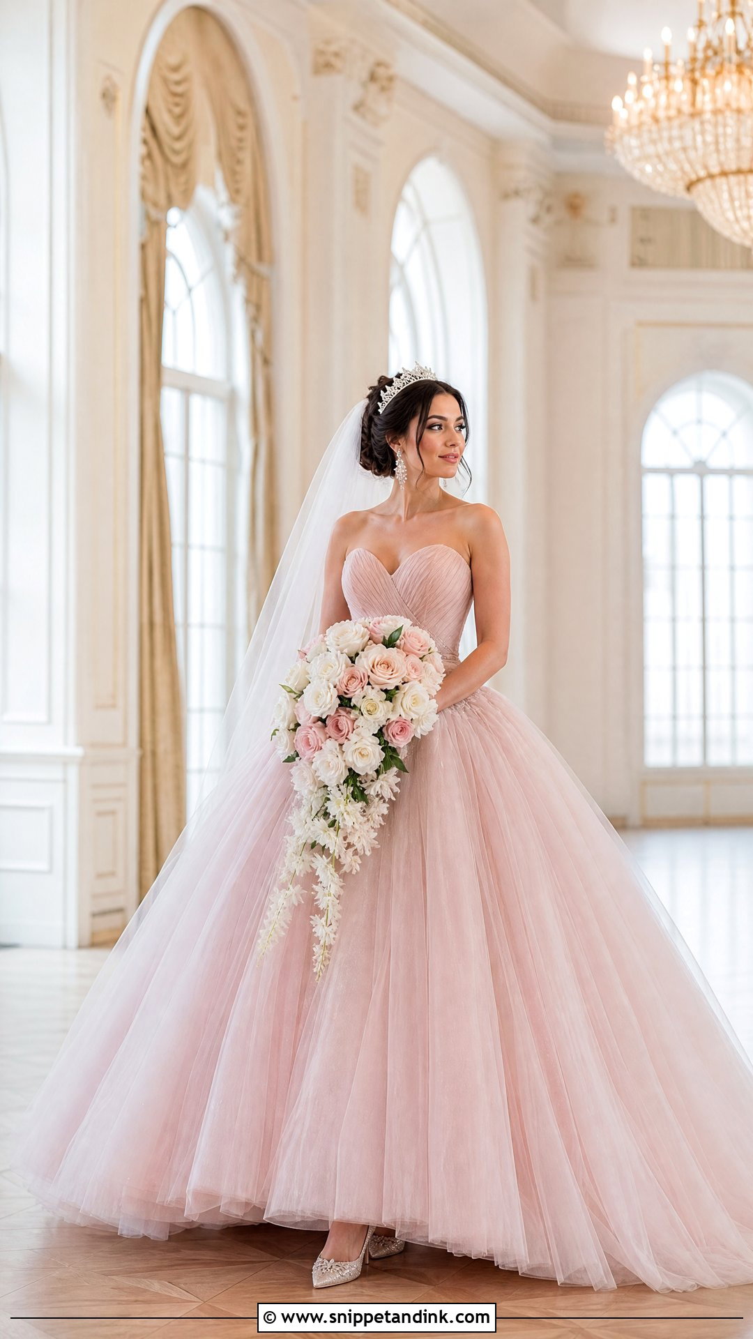 Dusty Pink Ball Gown Wedding Dress - Snippet and Ink - 20 Dusty Pink Wedding Dress Outfit Ideas