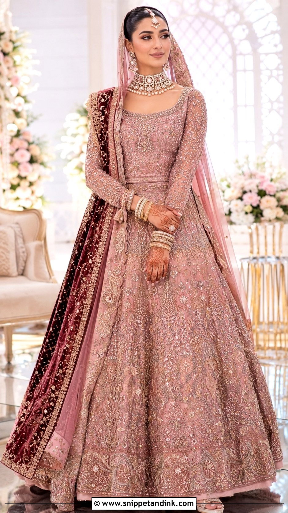 Dusty Pink Barat Bridal Lehenga - Snippet and Ink - 20 Bridal Dresses for Barat