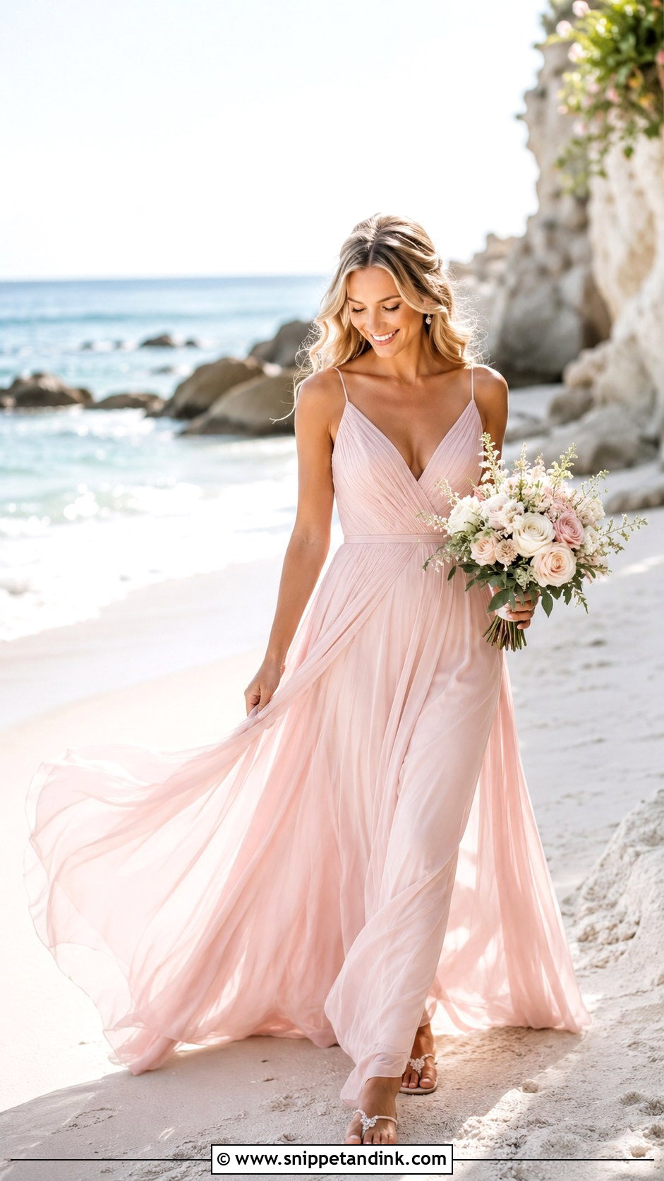 Dusty Pink Beach Wedding Dress - Snippet and Ink - 25 Dusty Pink Wedding Dress Ideas