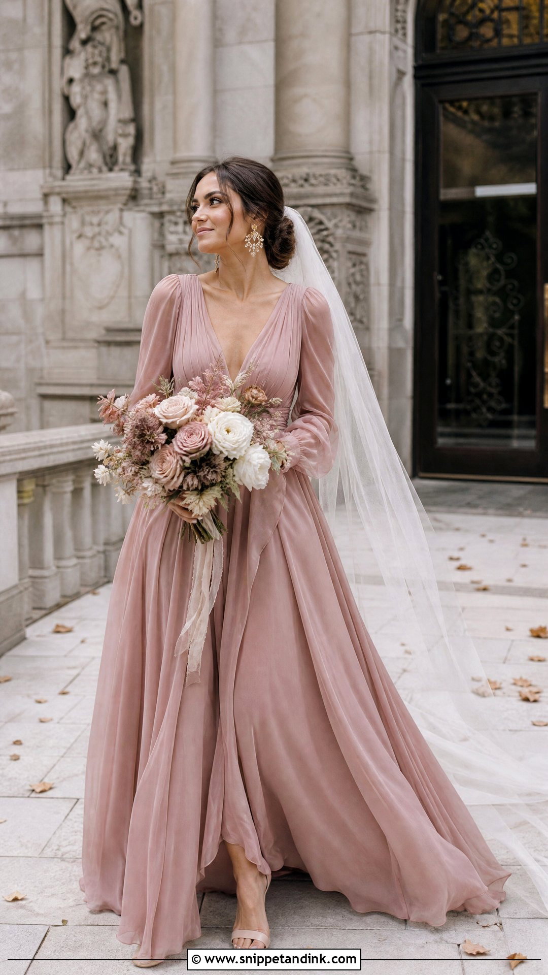 Dusty Pink Bridal Dress - Snippet and Ink - 25 Pink Bridal Dress Ideas