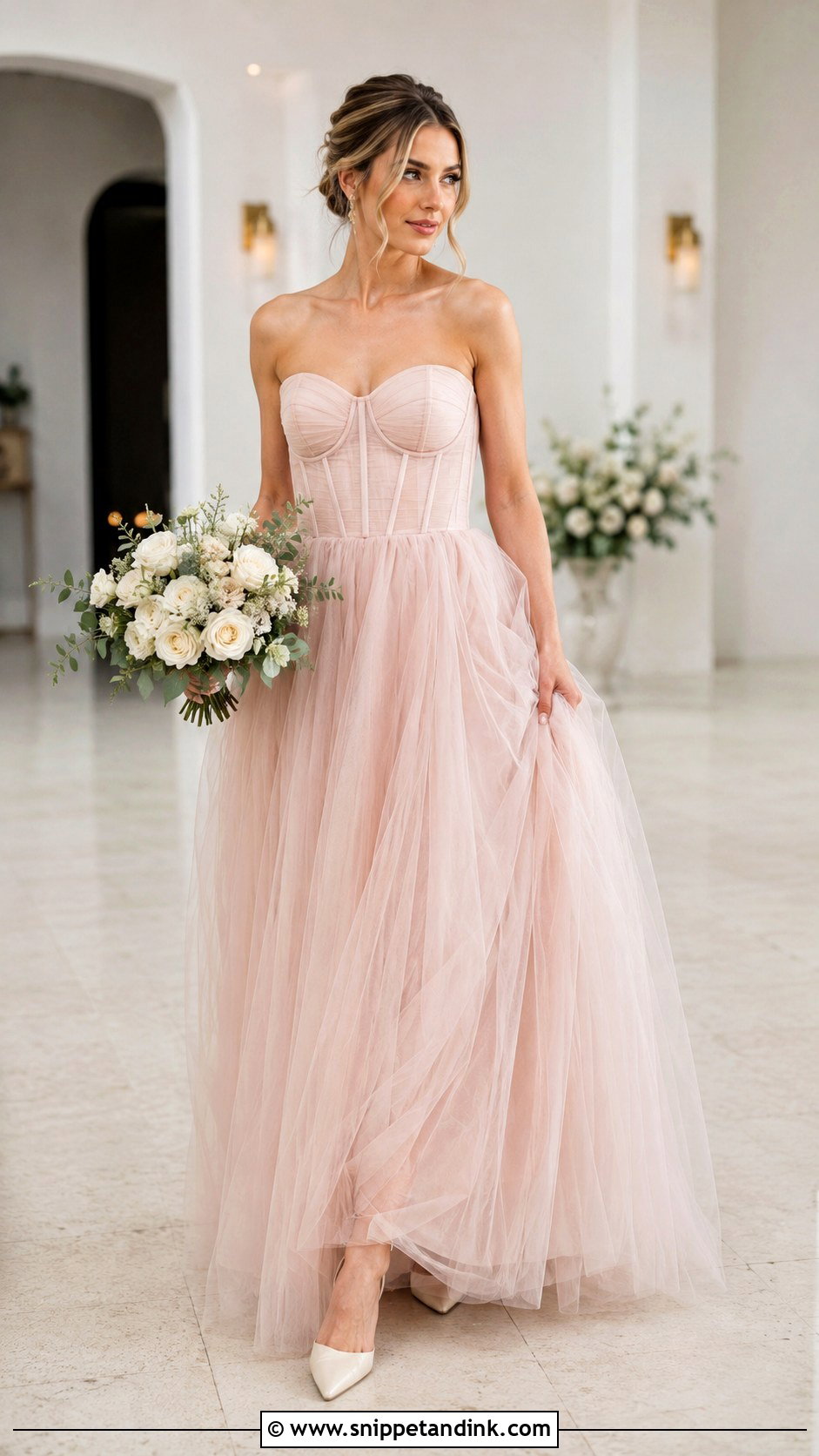 Dusty Pink Corset Wedding Dress - Snippet and Ink - 25 Dusty Pink Wedding Dress Ideas