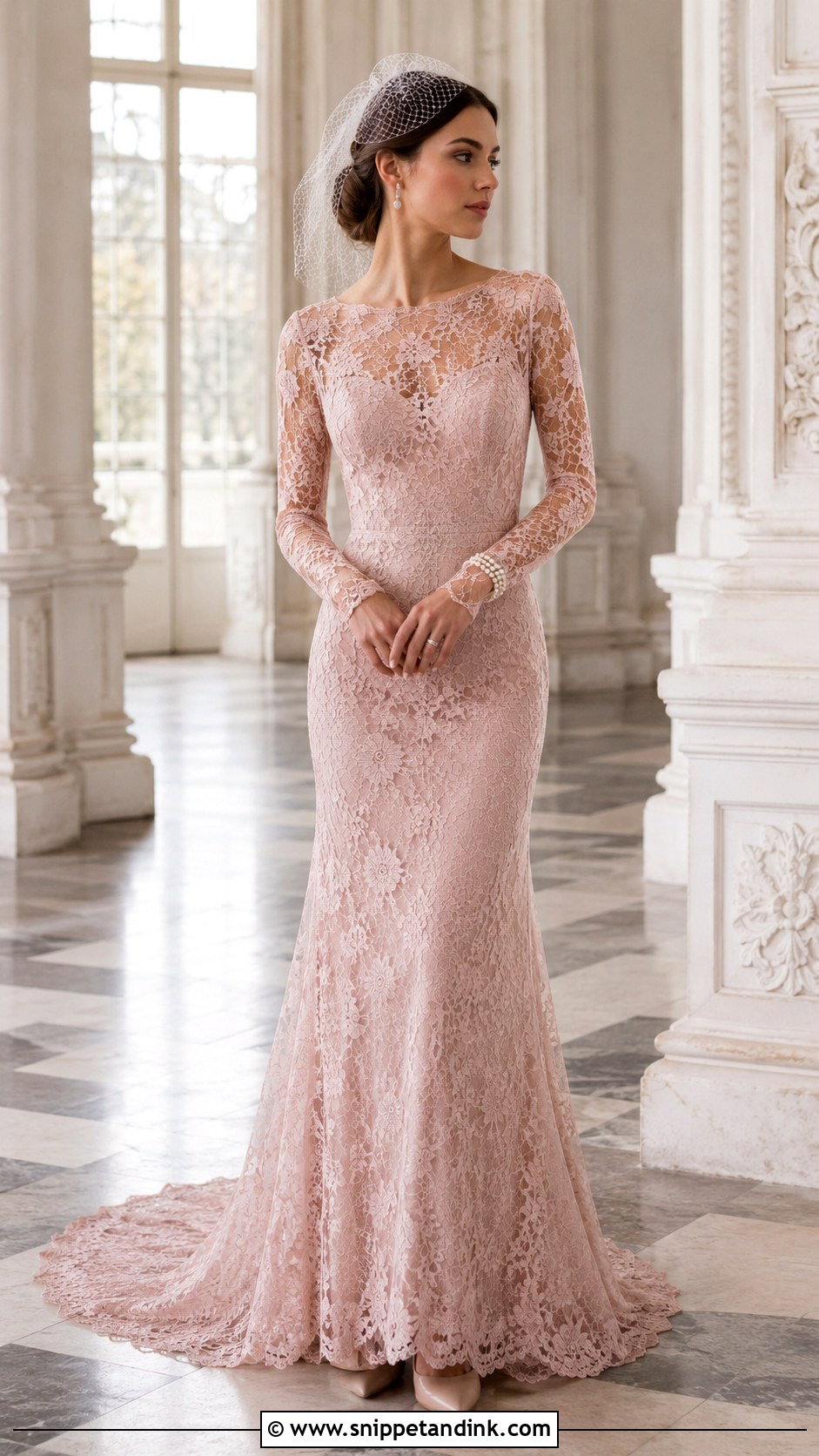 Dusty Pink Lace Wedding Dress - Snippet and Ink - 25 Pink Wedding Dress for Bride Ideas
