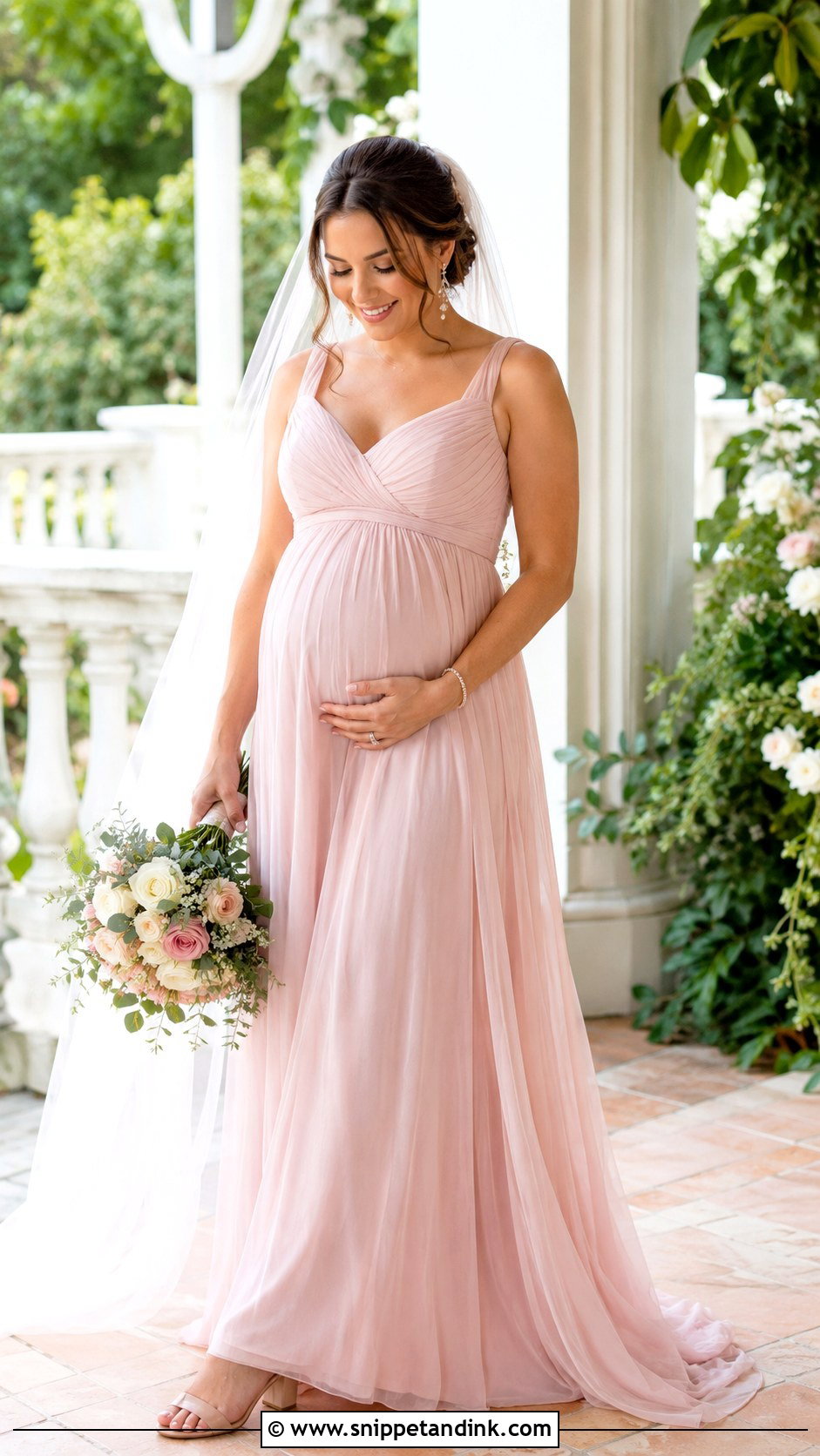 Dusty Pink Maternity Wedding Dress - Snippet and Ink - 25 Dusty Pink Wedding Dress Ideas