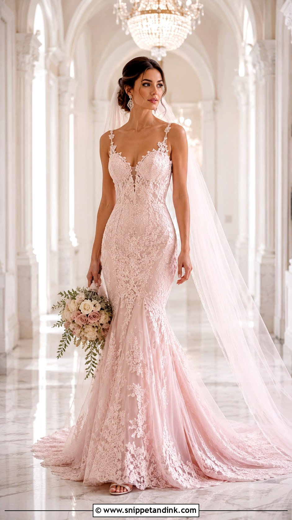 Dusty Pink Mermaid Wedding Dress - Snippet and Ink - 25 Dusty Pink Wedding Dress Ideas