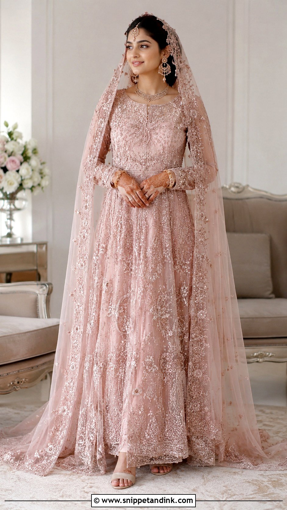 Dusty Pink Nikah Gown Dress - Snippet and Ink - 25 Nikah Dress Pakistani Brides Ideas