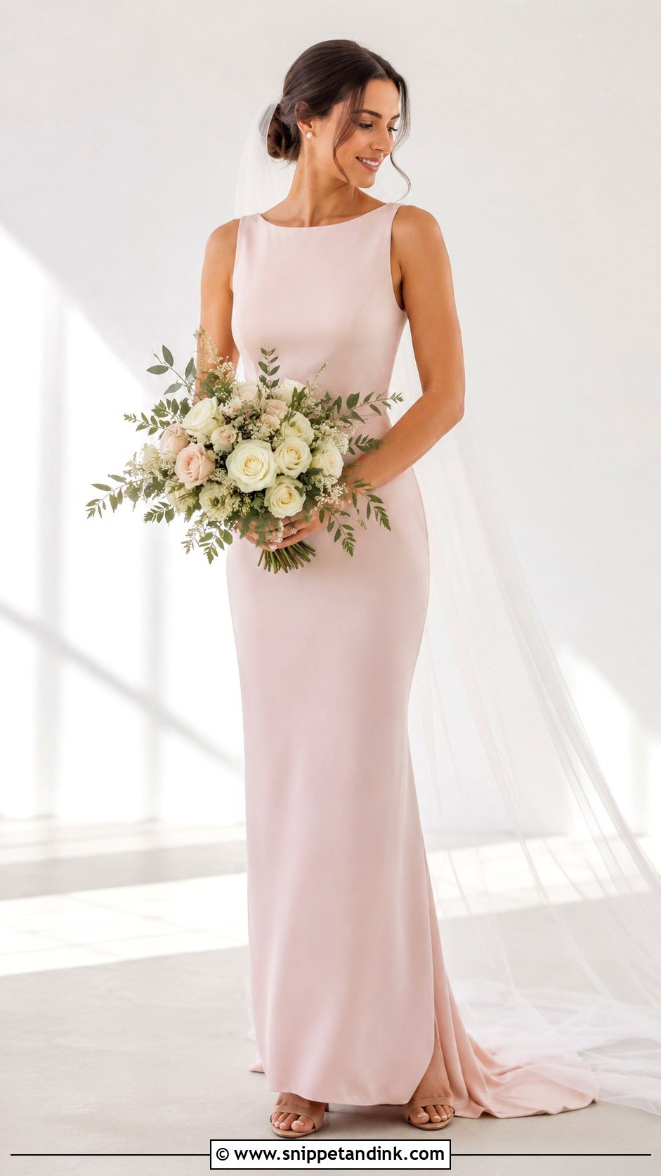 Dusty Pink Simple Wedding Dress - Snippet and Ink - 25 Dusty Pink Wedding Dress Ideas