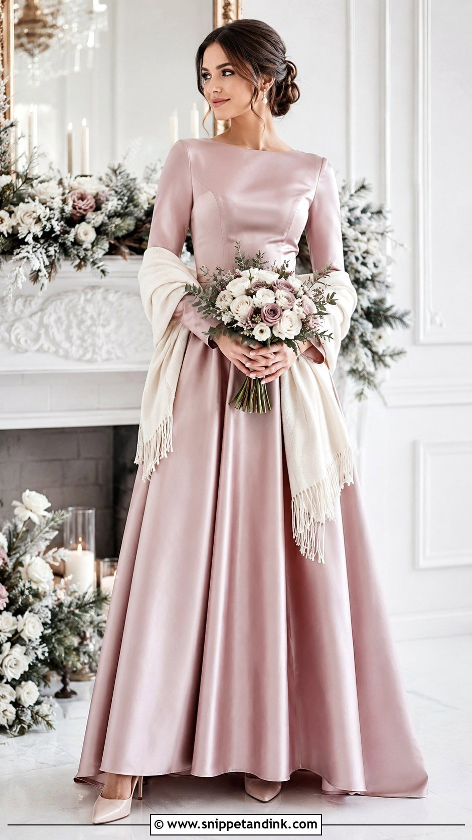 Dusty Pink Winter Wedding Dress - Snippet and Ink - 25 Dusty Pink Wedding Dress Ideas