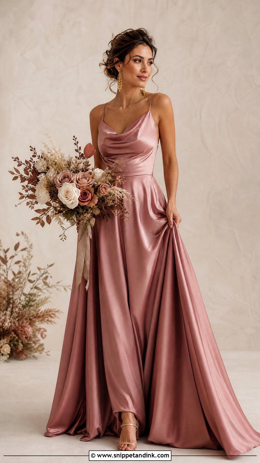 Dusty Rose Bride Dress - Snippet and Ink - 25 Pink Bride Ideas