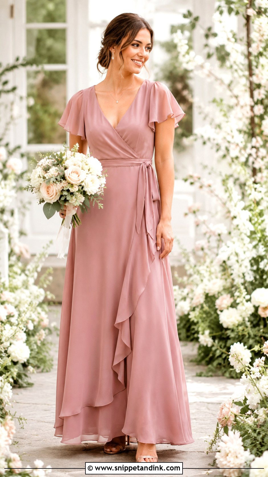 Dusty Rose Bridesmaid Dress - Snippet and Ink - 25 Bridal Maids Dresses Style