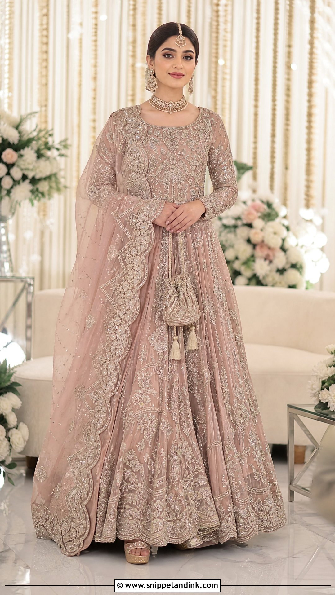 Dusty Rose Pakistani Bridal Gown - Snippet and Ink - 20 Pakistani Bridal Gowns