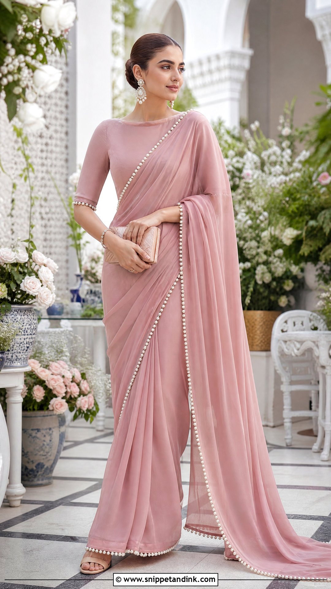 Dusty Rose Pakistani Wedding Saree - Snippet and Ink - 25 Simple Pakistani Wedding Dress Ideas