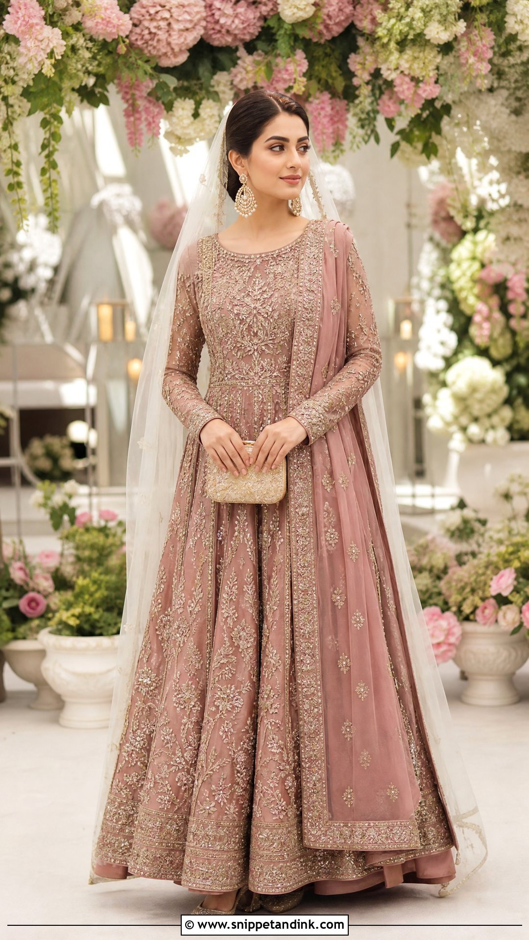 Dusty Rose Pishwas Nikkah Dress - Snippet and Ink - 20 Nikkah Inspo Dresses