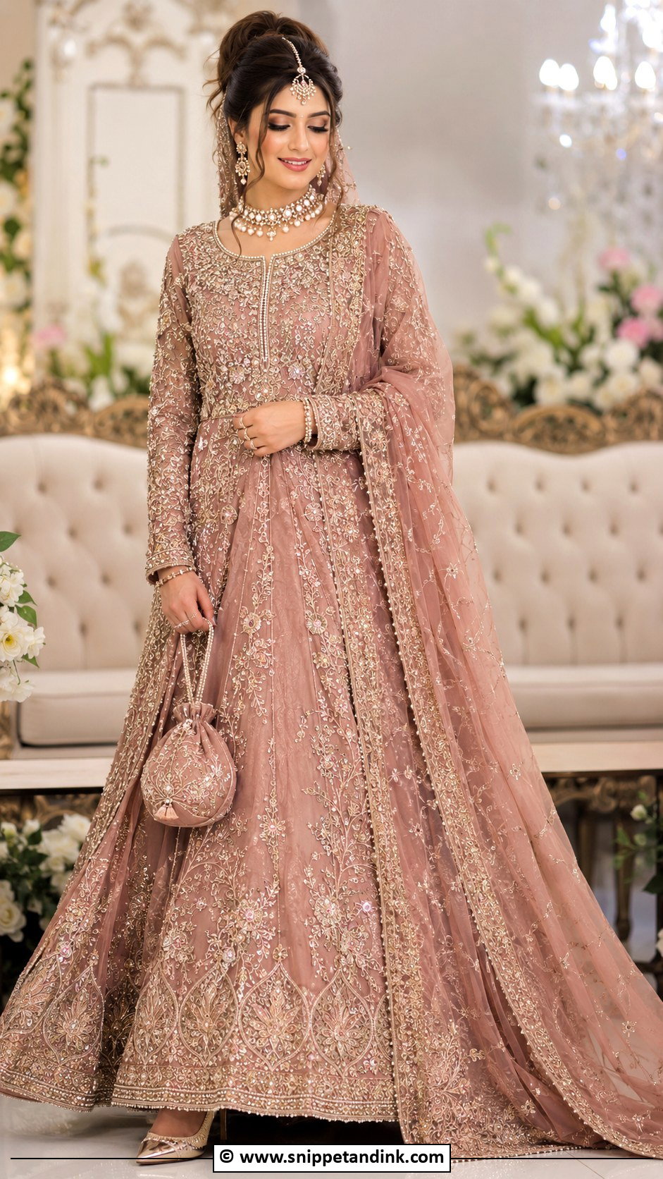 Dusty Rose Valima Bridal Lehenga - Snippet and Ink - 30 Valima Bridal Dress Pakistan Ideas