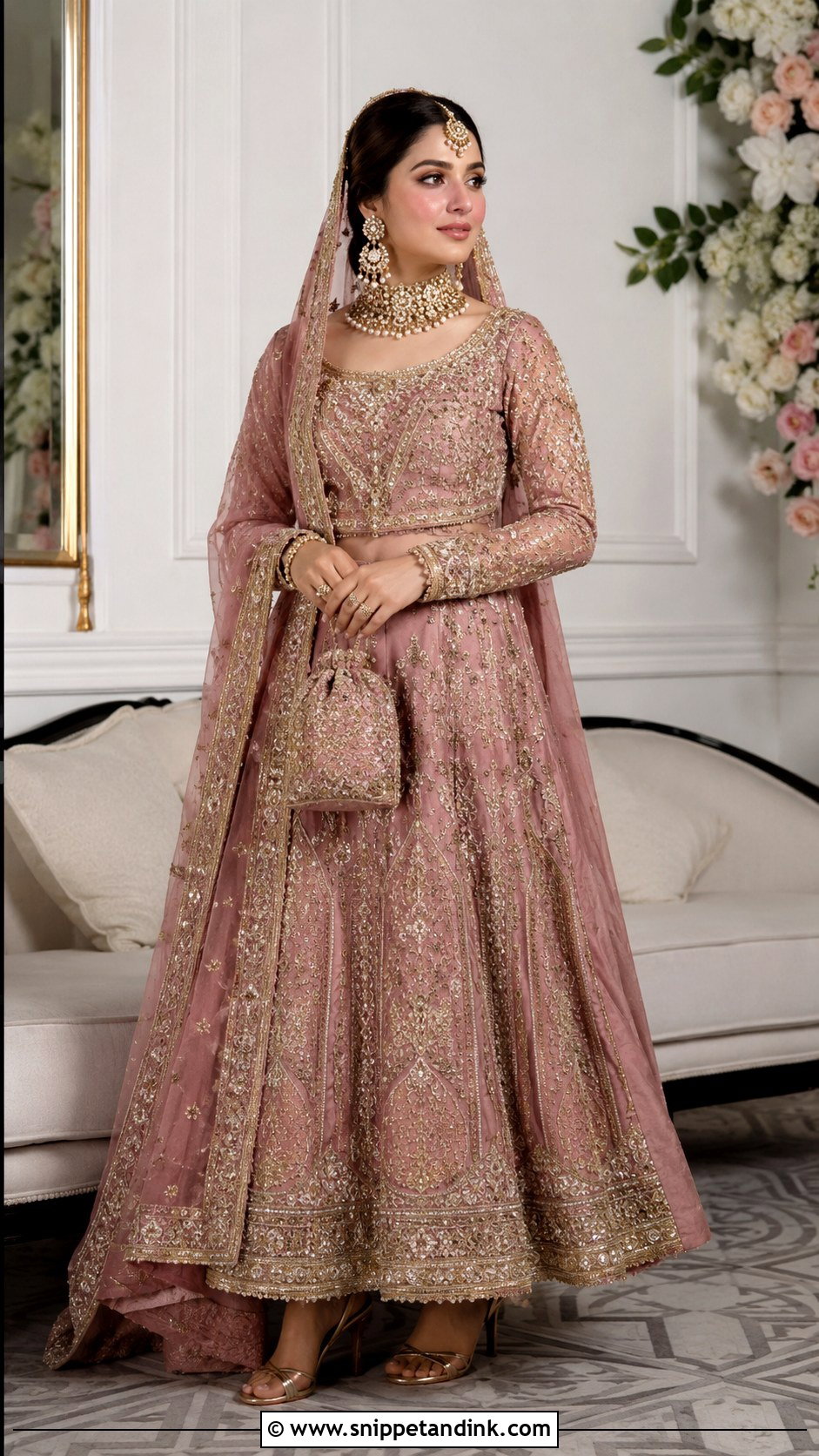 Dusty Rose Valima Lehenga Dress - Snippet and Ink - 25 Valima Dress for Bride Ideas